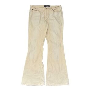 R4R Rave Jeans Womens 13 Cream Flare Leg Low Rise Y2K Denim Pants Vintage